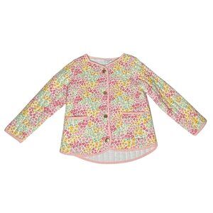 Cupcakes and Cashmere Quilted Jacket Toddler Girls 4T Pink Floral Snap Up